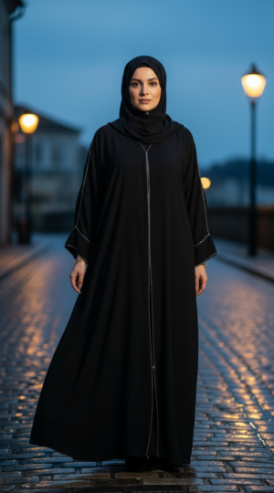 عباية الورد الأسود