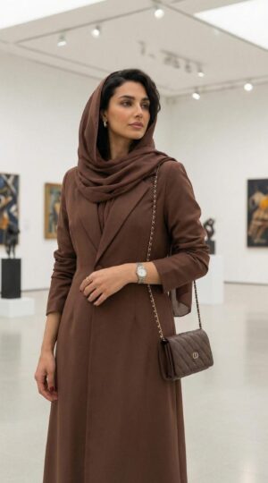 عباية أنيقة آرت البنية المستوحاة من المعطف - إصدار محدود