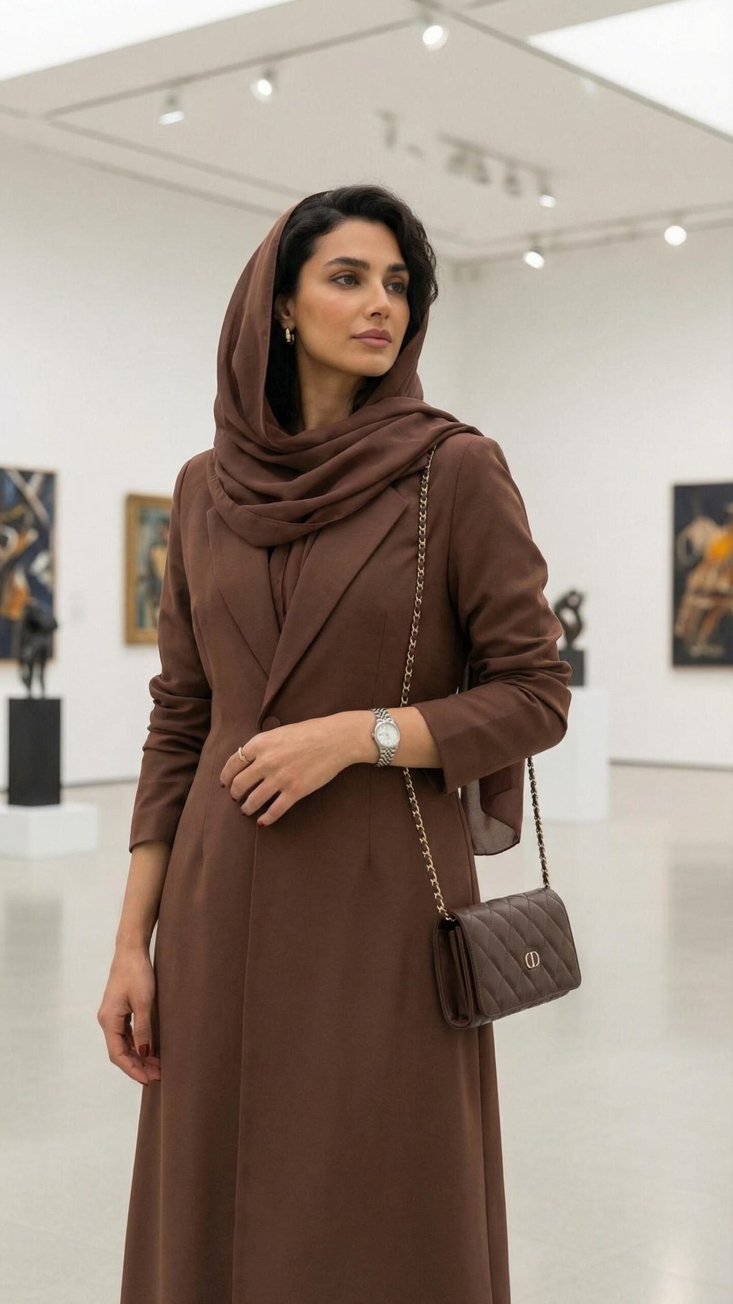 عباية أنيقة آرت البنية المستوحاة من المعطف - إصدار محدود